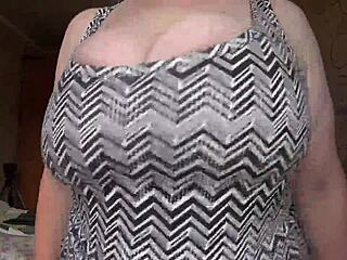 Watch her big gorgeous natural tits swing wildly in this close-up chubby solo.