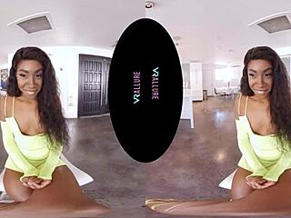 in vrallure amari noelle dives into games while riding her ebony desires pov style