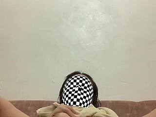 Filipina masturbates her pussy right after showering