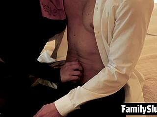 Daddy feeds dick to horny Arab stepdaughter cowgirl pounding! 😩🍆