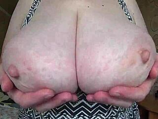 Watch her big gorgeous natural tits swing wildly in this close-up chubby solo.