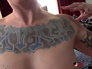 Behind the scenes with tattooed brunette sully savage bending over
