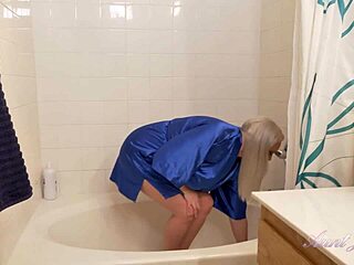 Auntjudys Busty Hairy Milf Cameron Skye Fingers Beaver in Steamy Bath Tub