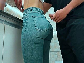 💦 Cumming on maid's big ass in gym clothes compilation! 🍑