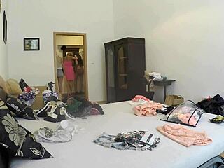 college girls' lingerie haul turns into panty wedgie strip