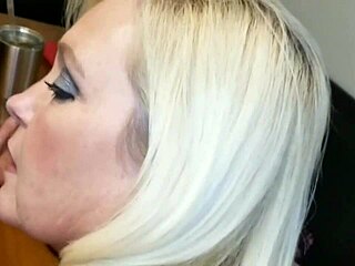 Blonde housewife strips teases and pisses on cock before juicy creampie rides