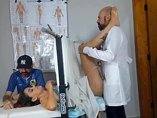 Fake gynecologist fucks cuckold wife