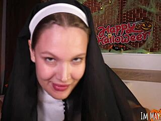 sexy nun sucks dick then swallows every drop