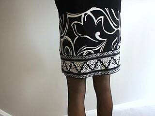 Ali Teases in Black Lingerie Upskirt