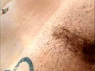 ruiva's big ass clit teases in sensual shower bath