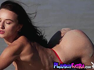 Ukrainian Teen Gloria Sol Strips Naked On Beach Showing Natural Big Tits