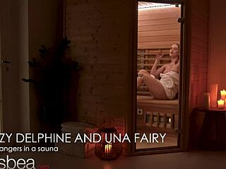 izzy delphine licks cute russian's pussy in steamy sauna