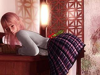 i can't stop staring at honoka's big ass and tits in that tiny skirt during her steamy shower tease