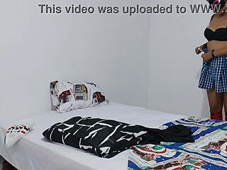 an 18yo latina student fucks her old teacher in uniform 🔥🍑