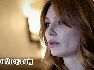 stepdad sneaks sideways fuck on son's horny redhead girl