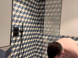 behind scenes tall redhead pixie pink interviews with andres acosta shower tease