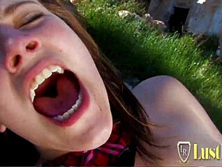 naughty student lizzy doll rides cock outdoors hard?