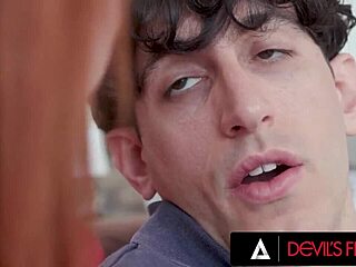 redhead milf stepmom catches stepson fapping and strokes him off