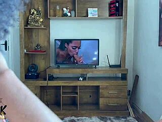 Bisexual brunettes nandaprf and friend crave cock after porn flick! Toys test turns lingerie interracial wild