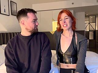 behind scenes tall redhead pixie pink interviews with andres acosta shower tease