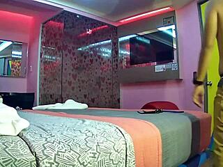 casted curvy latina teen squirts riding big cock in bedroom