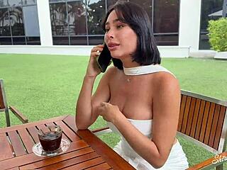 Pounding Curvy Latina Milf's Huge Natural Tits Big Ass from Coffee Date to Outdoor Doggystyle Creampie Chaos