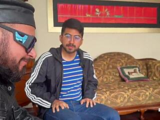 voluptuous blonde venezuelan maid with huge tits fucked by old man debuting his son