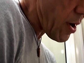 milf in stockings sucks her horny husband's cock eagerly