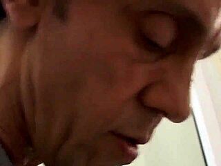 milf in stockings sucks her horny husband's cock eagerly