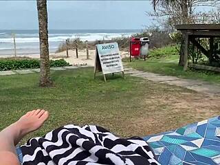 Cum hard for me beach milf ignore them stroke that big cock close up