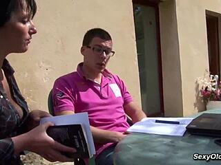 busty milf housewife begs for garden anal pounding?