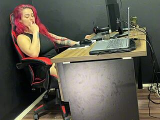 I almost got caught fooling around with my huge BBC in the office!
