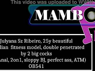 julyana sz ribeiro's perfect ass dp'd by two monster cocks sloppy