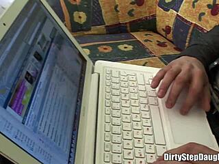 doesn't this pretty blonde teen look perfect sucking stepdad's cock on the sofa?