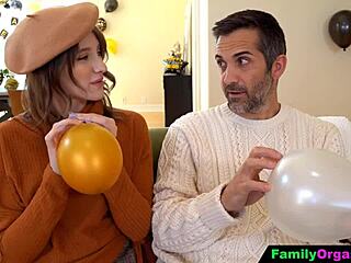 Petite teen daughter chokes on stepdad's throbbing cock missionary