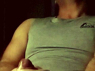 Slo-mo Cumshot Explosion from Muscular Chubby Stud!