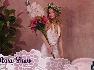 petite blonde playboy model roxy shaw bares small tits solo