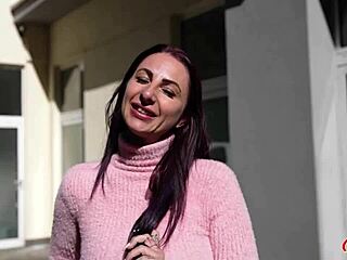 German Scout Purple Haired Inked Milf Akita Long Labia Pickup Casting Fuck First Time
