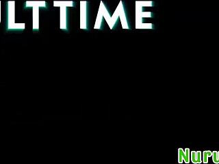 Lacey Jayne and James Angel's juicy big tits nuru massage outdoors 💦🍑