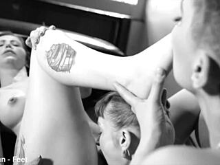 our bisexual threesome went wild on feet choking and gagging