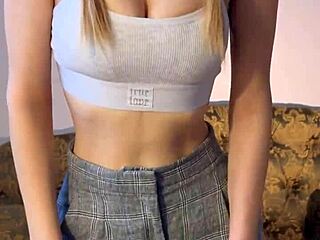 petite 18yo maiskii strips toys her tight shaved pussy to orgasm pov