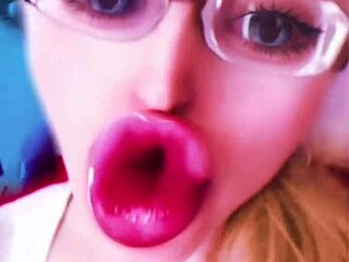 check out this dollification sissification with huge pink lips glasses fetish