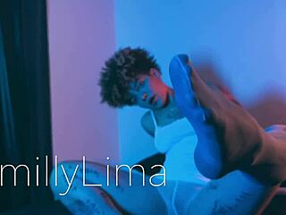 Emilly's hot pretty feet up close for fetish lick!