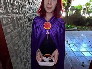 trick or treat with raven in costume she moans riding tura's monster cock backstage free scene