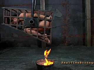 Four Bound Angels Crammed in Tiny Cage for Hardcore Pussy Fucking