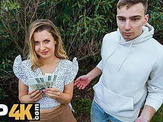 hunt4k. guy picks up shy czech stocking babe outdoors