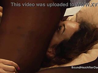 lesbian mistress moans wildly from slave's tongue on pussy