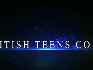 Two british teen students dressed as sluts suck swap cum at college party.