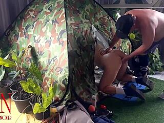 out in the wild campsite a stranger rails nudist lady's pussy hard