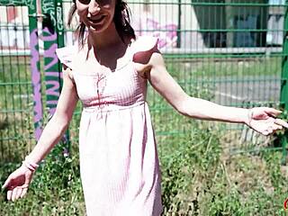 Petite German Teen's Long Labia Outdoor Fuck?